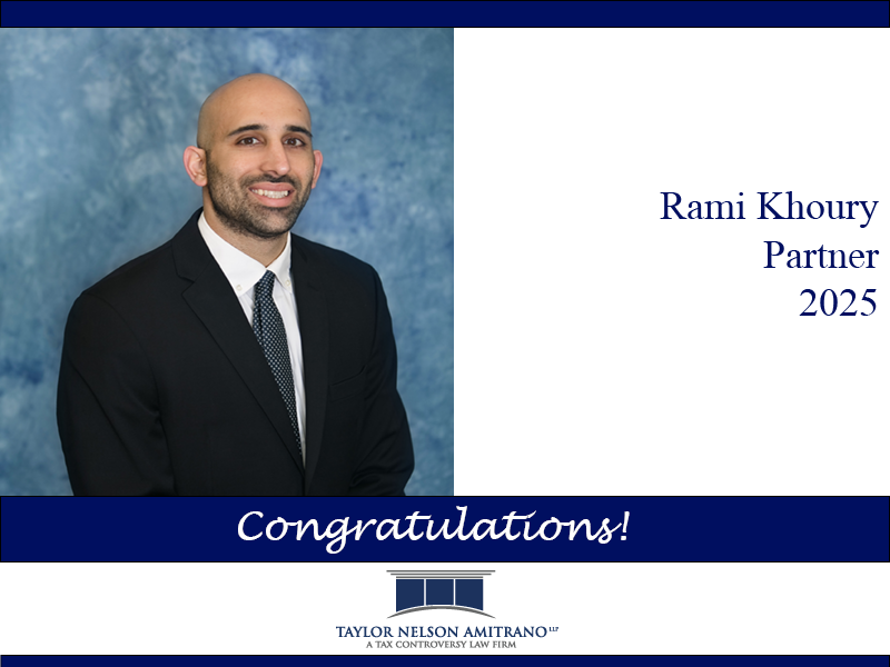 Taylor Nelson Amitrano LLP Announces New Partner Rami Mitri Khoury!