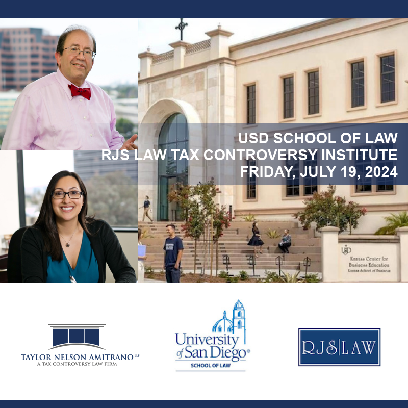 Sponsor of the 9th Annual USD School of Law – RJS LAW Tax Institute